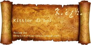 Kittler Ábel névjegykártya